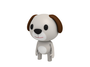 rigged dog 3D 模型