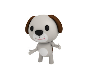 rigged dog 3D 模型