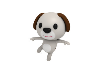 rigged dog 3D 模型