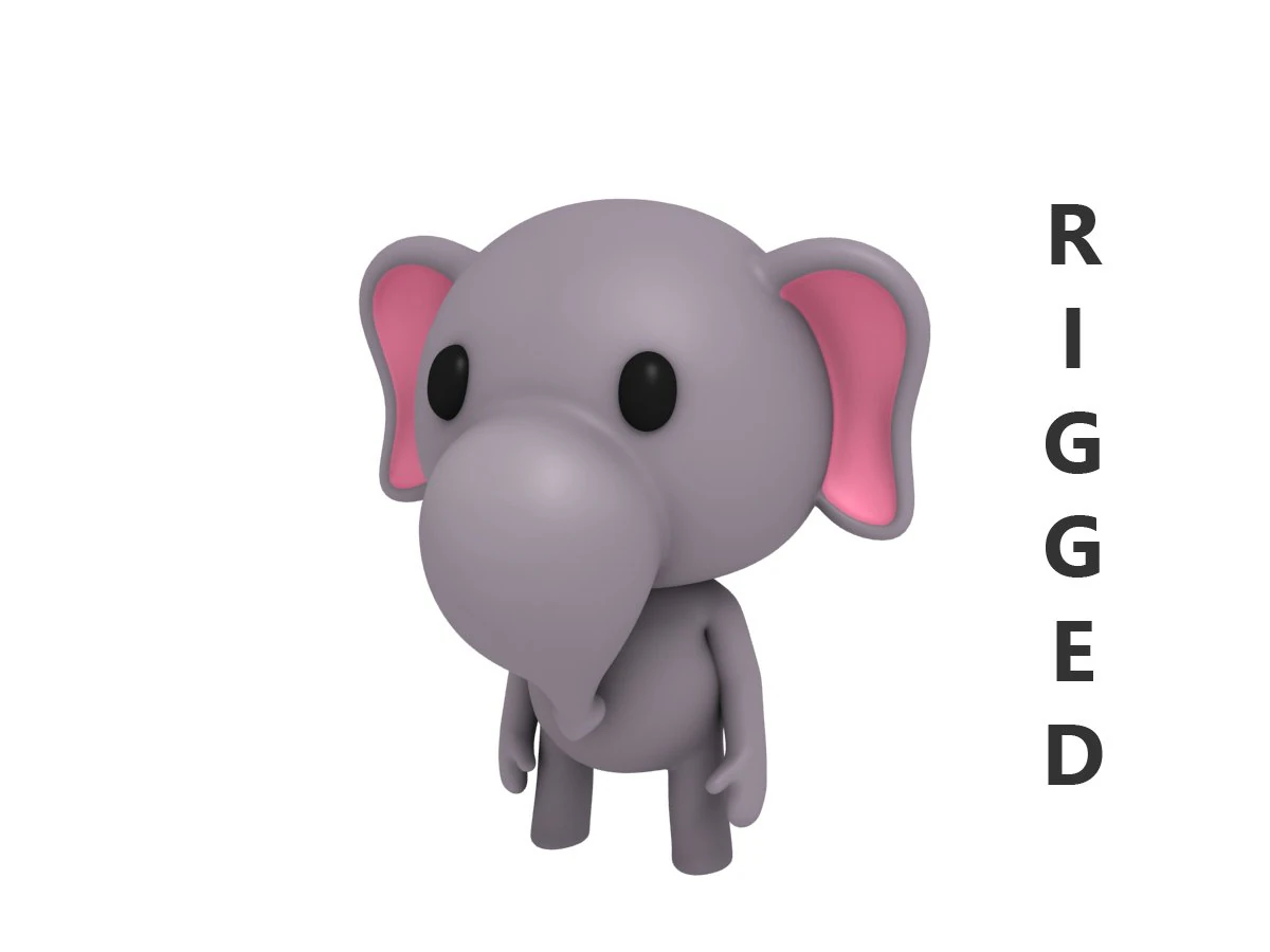 elefante truccato Modello 3D .c4d .max .obj .3ds .fbx .stl .blend