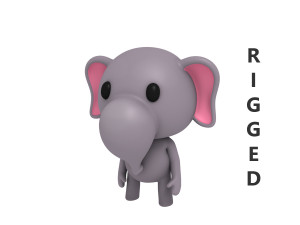 rigged elephant 3D Model