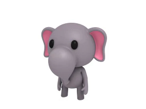 elefante truccato Modello 3D