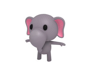 rigged elephant 3D 模型