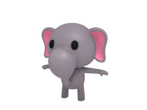 elefante truccato Modello 3D