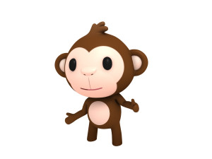 rigged monkey Modèle 3D