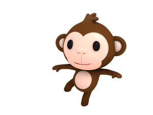 rigged monkey Modèle 3D