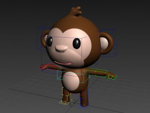 rigged monkey Modèle 3D