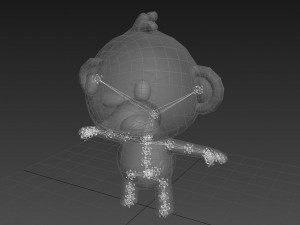 rigged monkey Modèle 3D