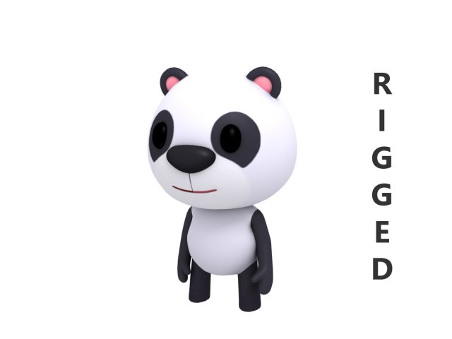 rigged panda Modelo 3D .c4d .max .obj .3ds .fbx .stl .blend 