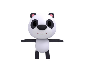 rigged panda Modelo 3D