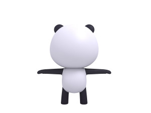 rigged panda Modelo 3D