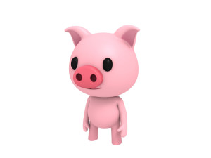 rigged pig 3D Model