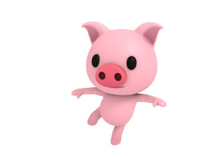 rigged pig 3D Model