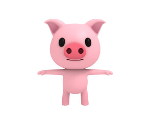 rigged pig 3D Model