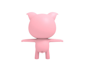 rigged pig 3D Model