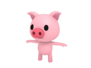 rigged pig 3D Model