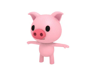 rigged pig 3D Model