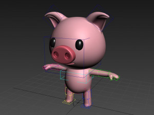 rigged pig 3D Model