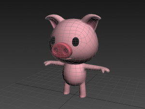 rigged pig 3D Model
