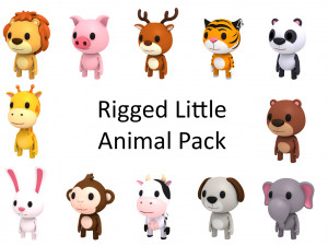 rigged animal pack 3D 模型
