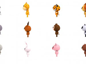 rigged animal pack 3D Model