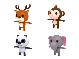 rigged animal pack 3D Модель