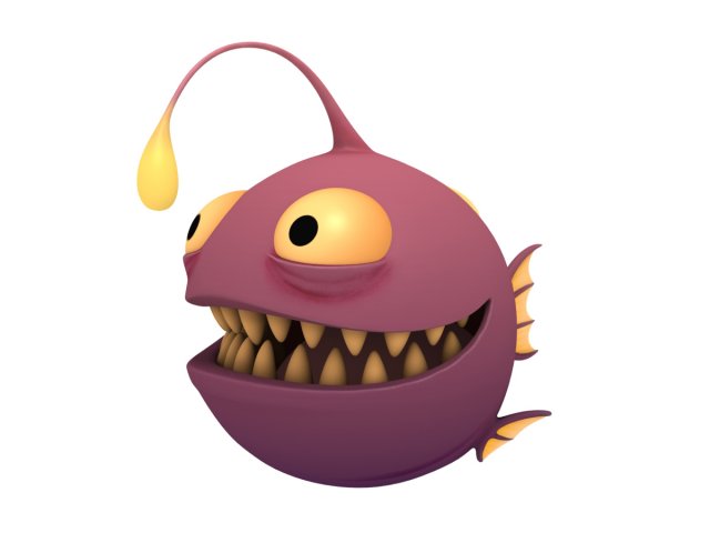 angler fish 3D Model .c4d .max .obj .3ds .fbx .stl .blend 