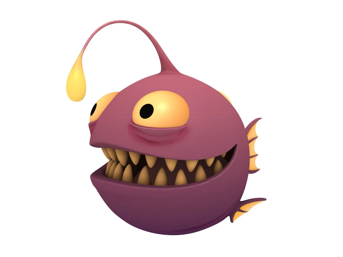 angler fish 3D Model .c4d .max .obj .3ds .fbx .stl .blend 