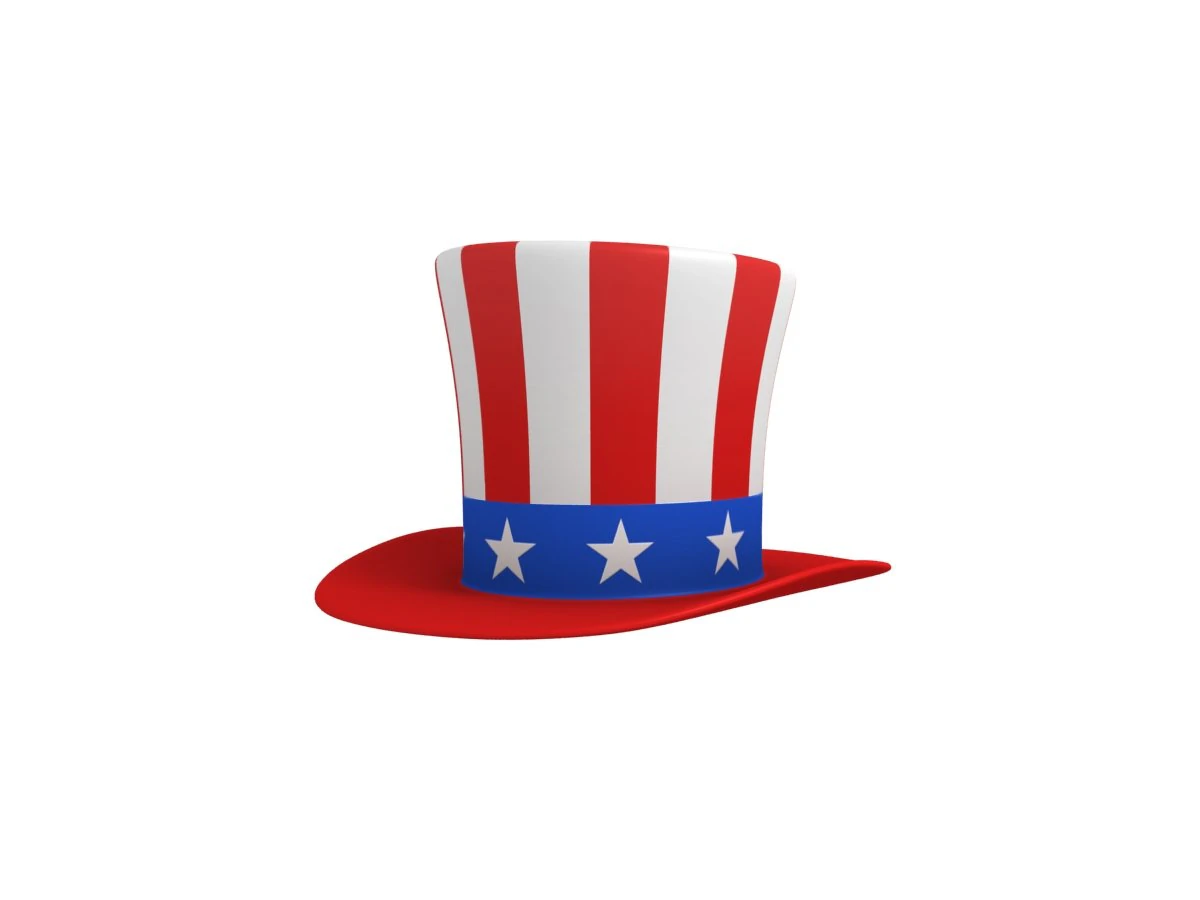 uncle sams hat 3D Model .c4d .max .obj .3ds .fbx .stl .blend