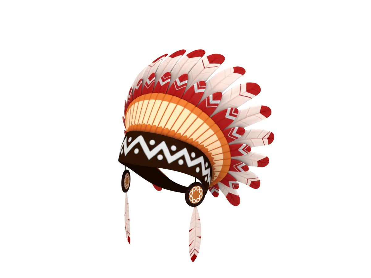 native american headdress 3D Model .c4d .max .obj .3ds .fbx .stl .blend 