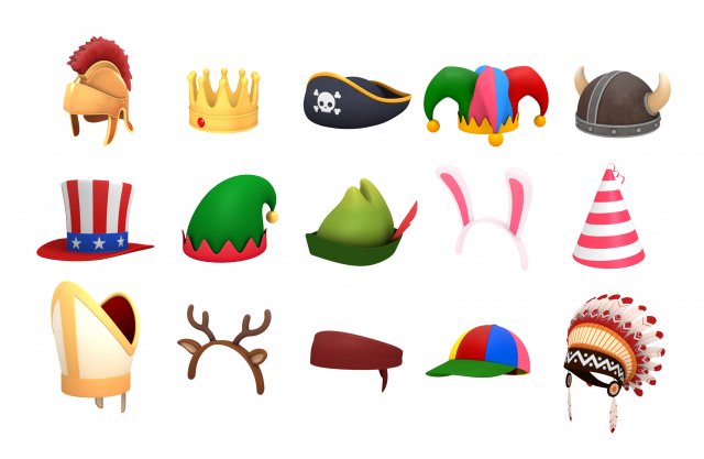 hats and helmet pack 2 3D Model .c4d .max .obj .3ds .fbx .stl .blend 