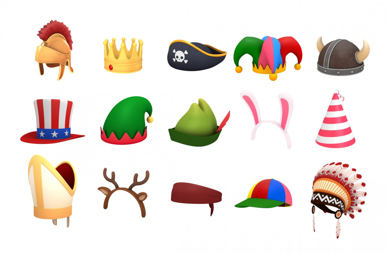 hats and helmet pack 2 3D Model .c4d .max .obj .3ds .fbx .stl .blend