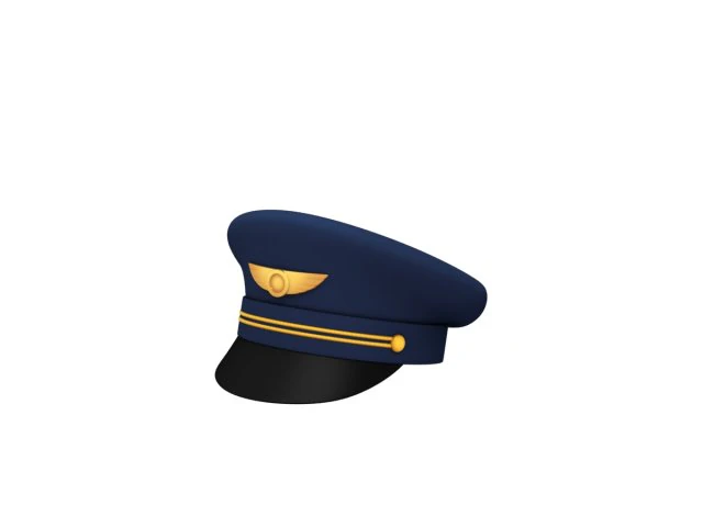 pilot hat 3D Model .c4d .max .obj .3ds .fbx .stl .blend 