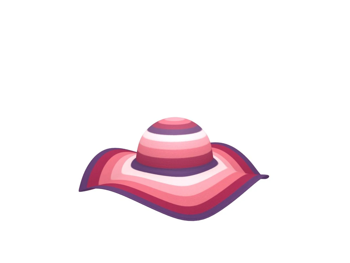 women summer hat 3D Model .c4d .max .obj .3ds .fbx .stl .blend