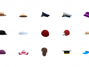 hats and helmet pack 3 3D Модель