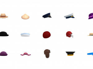 hats and helmet pack 3 3D Модель