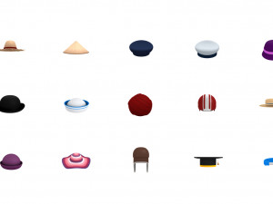 hats and helmet pack 3 3D Модель