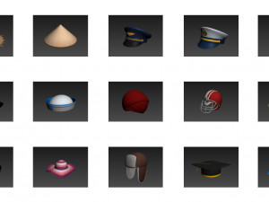 hats and helmet pack 3 3D Модель