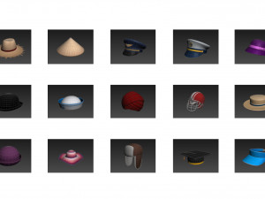 hats and helmet pack 3 3D Модель