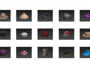 hats and helmet pack 3 3D Модель