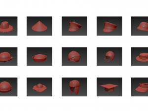 hats and helmet pack 3 3D Модель