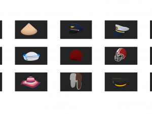 hats and helmet pack 3 3D Модель