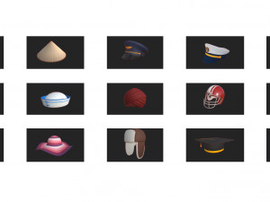 hats and helmet pack 3 3D Модель