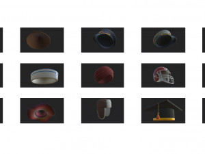 hats and helmet pack 3 3D Модель