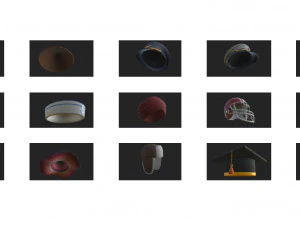 hats and helmet pack 3 3D Model
