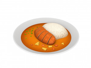 curry and rice 3D Model