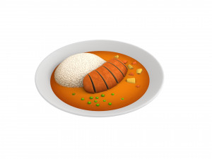curry and rice 3D Модель