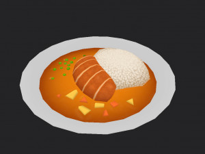 curry and rice 3D Модель
