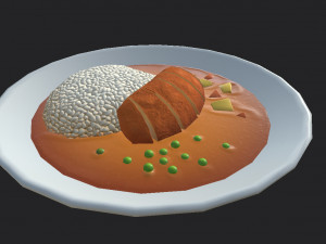 curry and rice 3D Модель