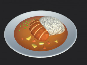 curry and rice 3D Модель
